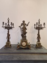 Fireplace clock and candlesticks 2 pcs