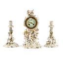 Fireplace clock and candlesticks 2 pcs